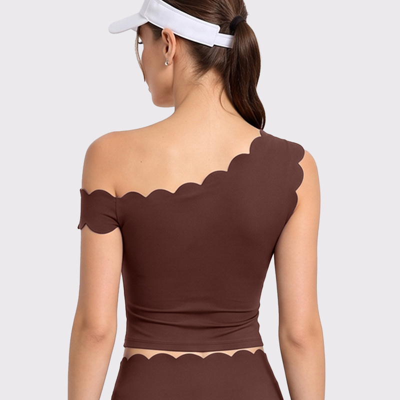 Women Scalloped One Shoulder P - Pilates Yoga One recension och pris
