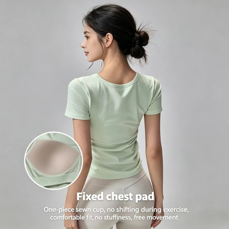 Summer Short Sleeve Padded Spo - Pilate Yoga Workout recension och pris